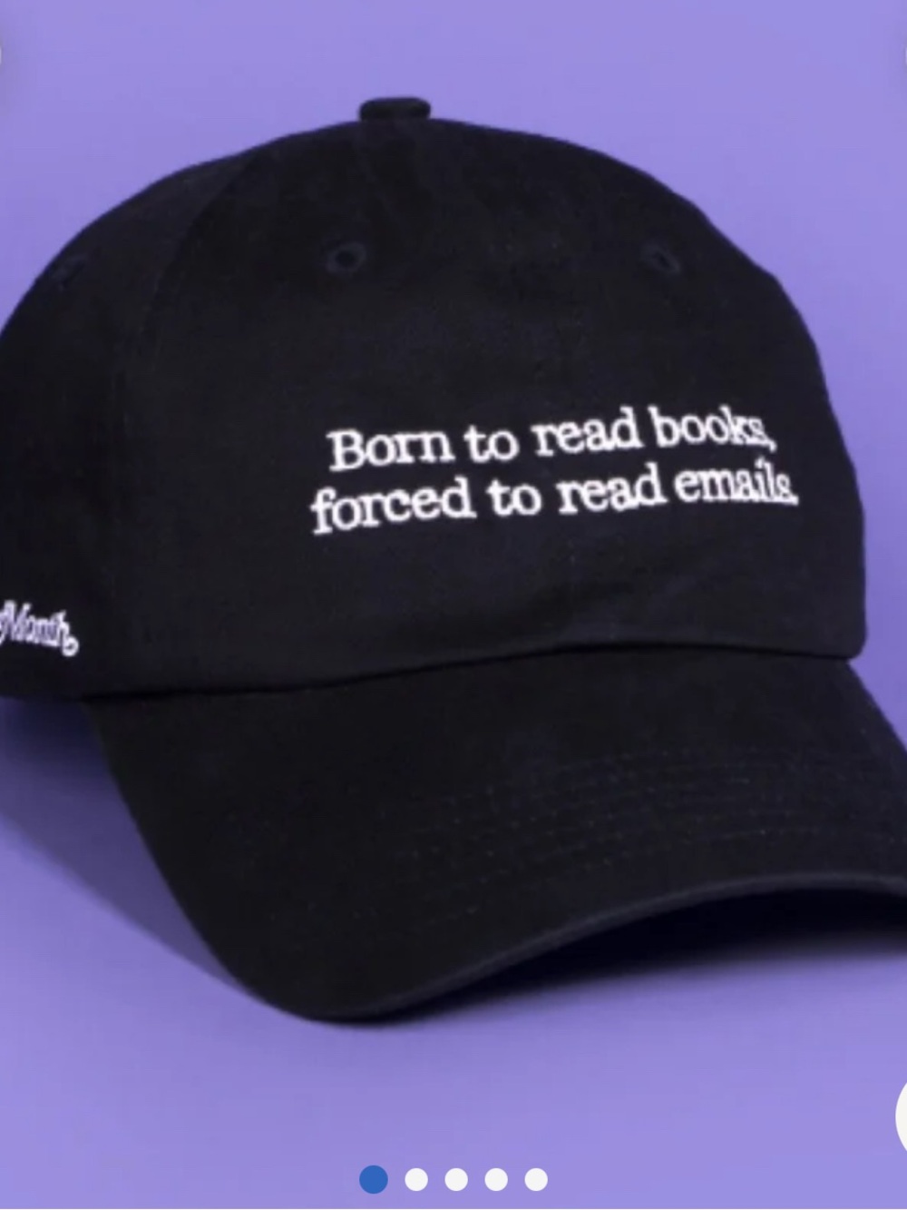 Black Embroidered 'Born to Read Books' Baseball Cap